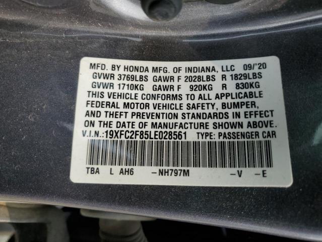2020 HONDA CIVIC 19XFC2F85LE028561