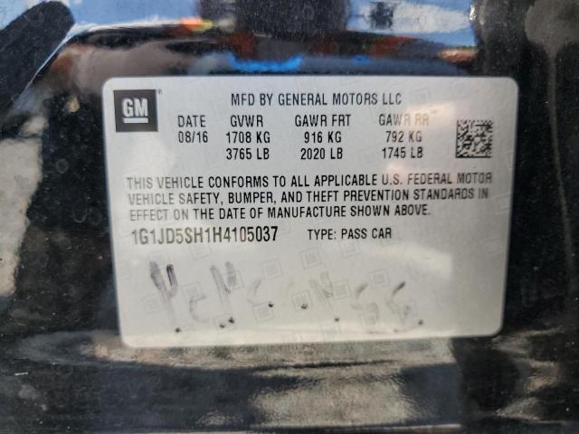 2017 CHEVROLET SONIC LT 1G1JD5SH1H4105037
