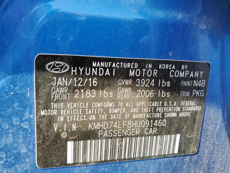 2017 HYUNDAI ELANTRA SE - KMHD74LF8HU091460