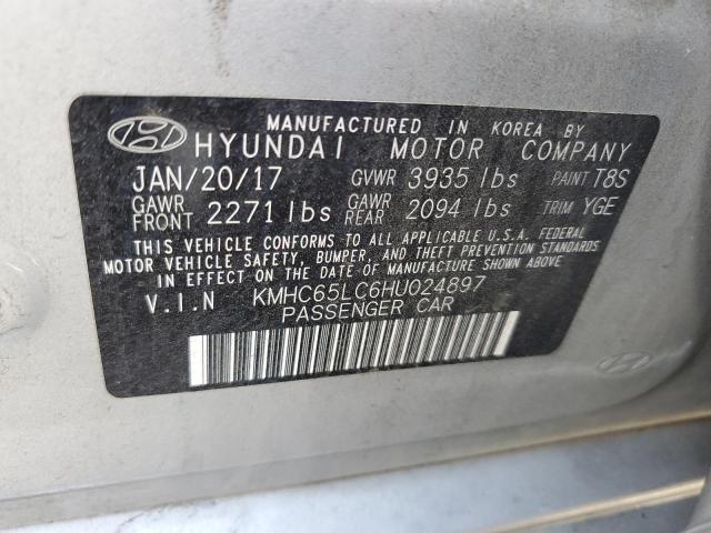 2017 HYUNDAI IONIQ BLUE KMHC65LC6HU024897