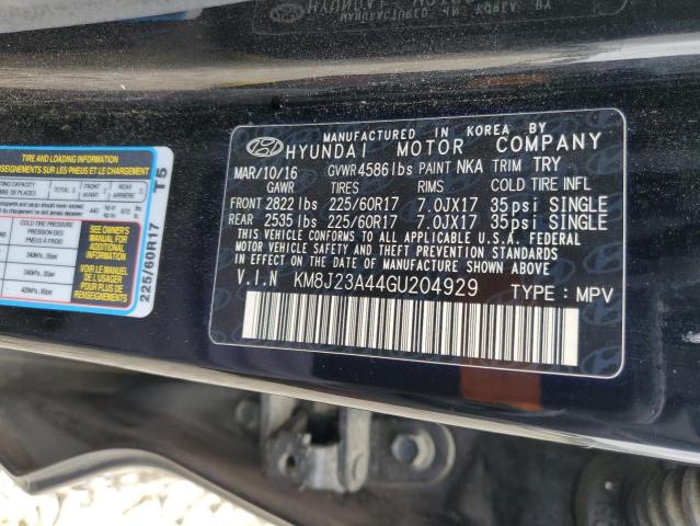 2016 HYUNDAI TUCSON SE KM8J23A44GU204929