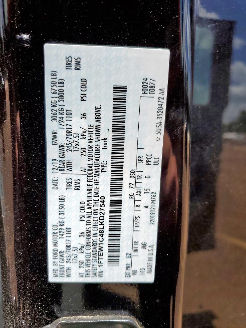 2020 FORD F150 SUPER - 1FTEW1C48LKD27540