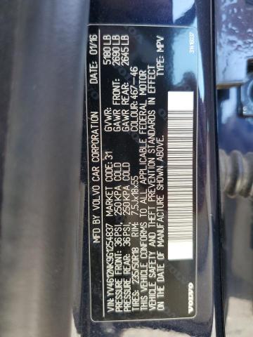 2016 VOLVO XC70 T5 PR YV4612NK9G1254837