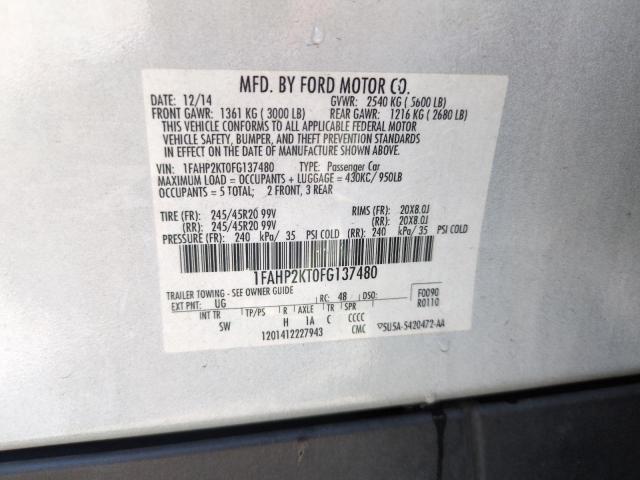 2015 FORD TAURUS SHO - 1FAHP2KT0FG137480