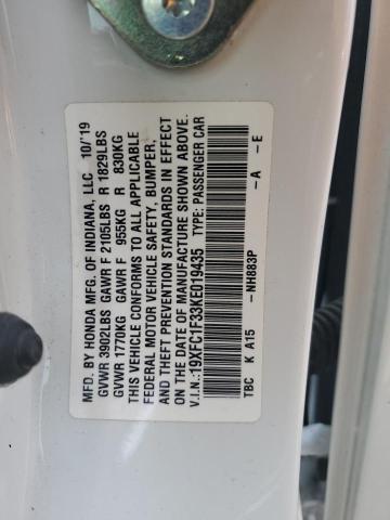 2019 HONDA CIVIC EX - 19XFC1F33KE019435