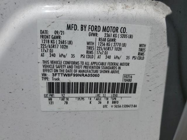 2022 FORD MAVERICK X 3FTTW8F99NRA05060