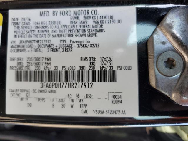 2017 FORD FUSION SE - 3FA6P0H77HR217912