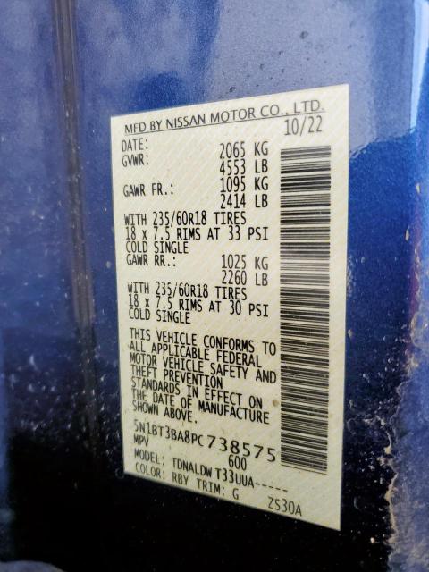 2023 NISSAN ROGUE SV 5N1BT3BA8PC738575