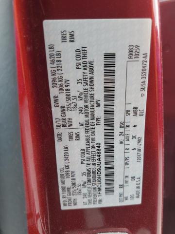 2018 FORD ESCAPE SEL - 1FMCU0HD9JUA48840