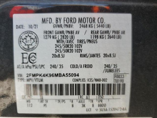 2021 FORD EDGE TITAN 2FMPK4K96MBA55094