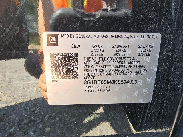 2019 CHEVROLET CRUZE LT 3G1BE6SM8KS594936
