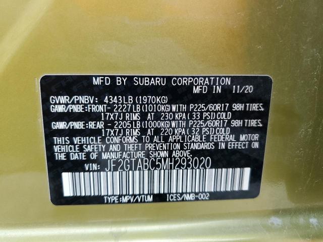2021 SUBARU CROSSTREK - JF2GTABC5MH293020