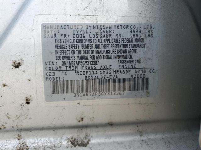 2016 NISSAN SENTRA S - 3N1AB7AP5GY313387