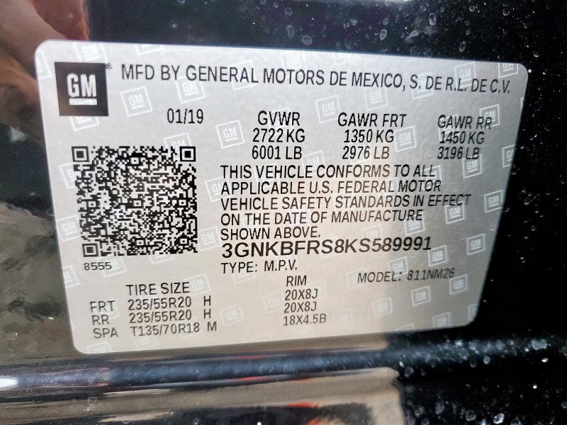 2019 CHEVROLET BLAZER PREMIER 3GNKBFRS8KS589991