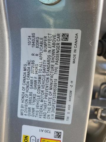 2025 HONDA CIVIC SPOR 2HGFE2F53SH536919