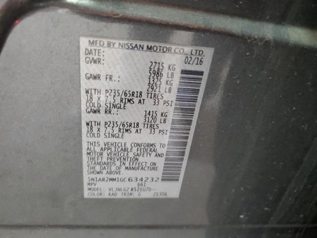 2016 NISSAN PATHFINDER - 5N1AR2MM1GC634232