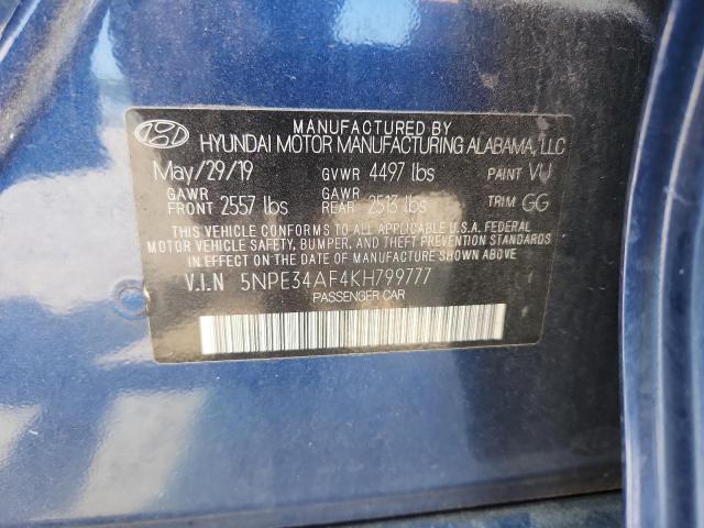 2019 HYUNDAI SONATA LIM 5NPE34AF4KH799777