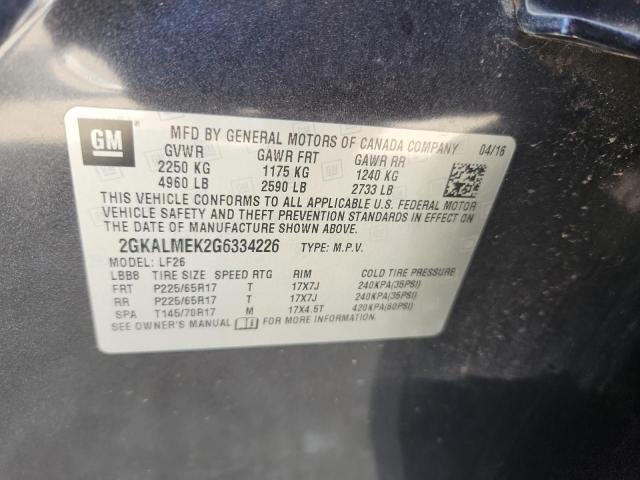 2016 GMC TERRAIN SL 2GKALMEK2G6334226