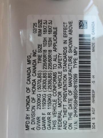 2025 HONDA CR-V SPORT - 2HKRS6H89SH819299