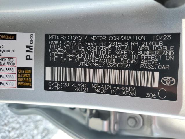 2024 TOYOTA COROLLA XS JTNC4MBE7R3220759