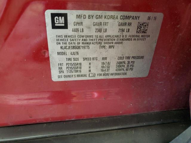 2016 BUICK ENCORE - KL4CJESB5GB719775