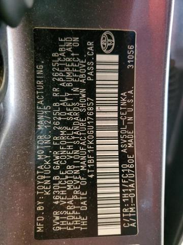2016 TOYOTA CAMRY LE 4T1BF1FK0GU176857