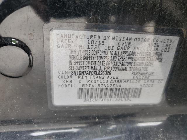 2019 NISSAN VERSA S - 3N1CN7AP0KL826326
