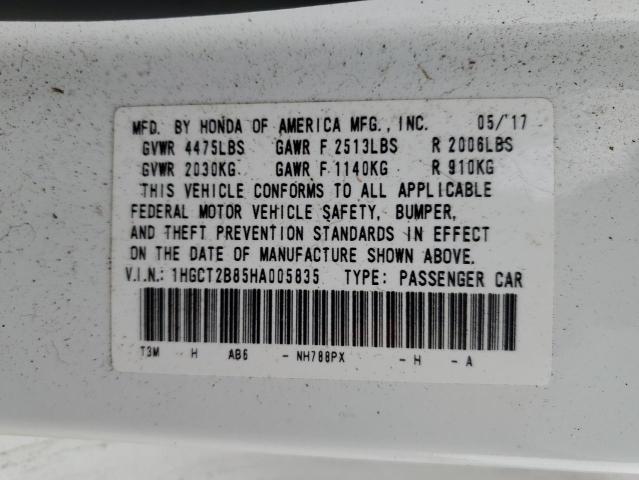 2017 HONDA ACCORD EXL - 1HGCT2B85HA005835
