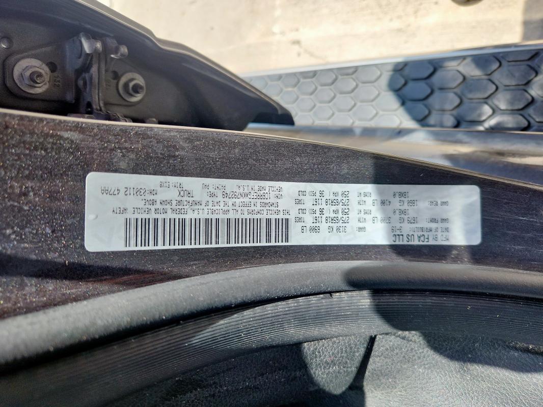 2019 RAM 1500 BIG H 1C6RREFGXKN792749