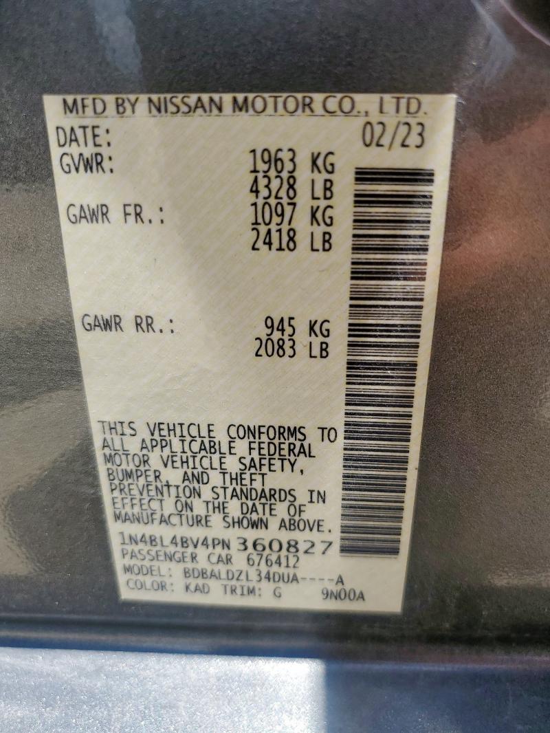 2023 NISSAN ALTIMA S 1N4BL4BV4PN360827
