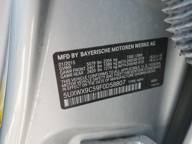 2015 BMW X3 XDRIVE2 5UXWX9C59F0D58807