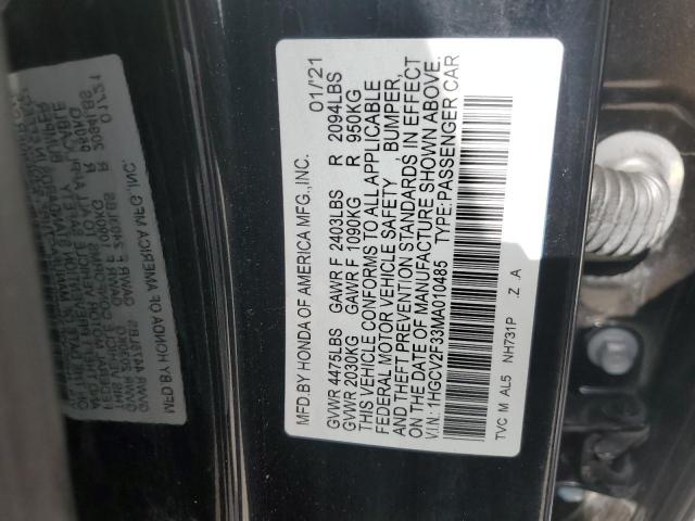 2021 HONDA ACCORD SPO 1HGCV2F33MA010485