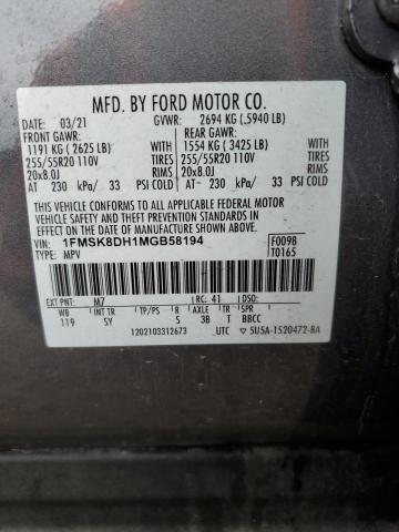 2021 FORD EXPLORER X - 1FMSK8DH1MGB58194