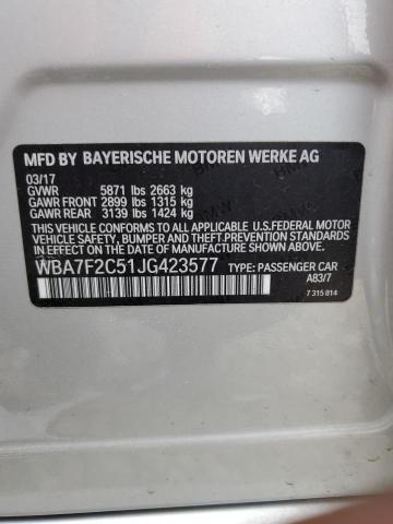 2018 BMW 750 XI WBA7F2C51JG423577