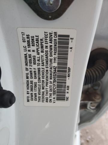 2017 HONDA CIVIC EXL 19XFC1F78HE026442