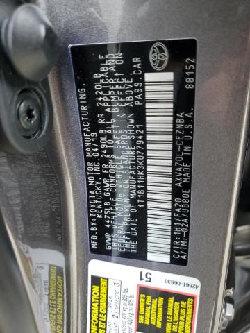 2019 TOYOTA CAMRY L - 4T1B11HK3KU779421