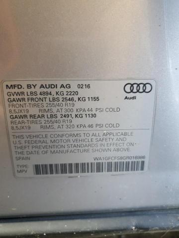 2016 AUDI Q3 PRESTIG WA1GFCFS8GR016986