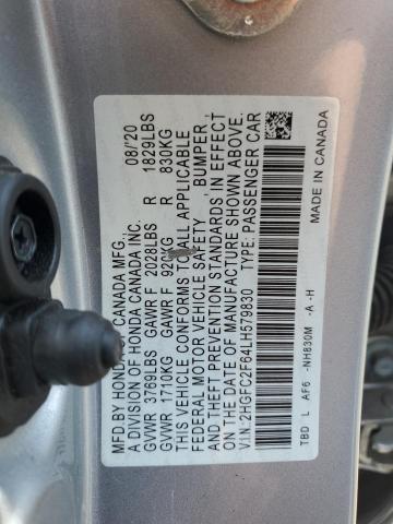 2020 HONDA CIVIC LX - 2HGFC2F64LH579830