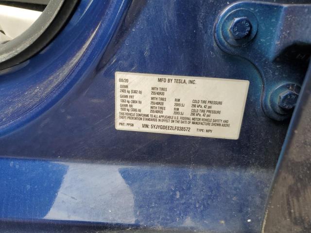 2020 TESLA MODEL Y - 5YJYGDEE2LF038572