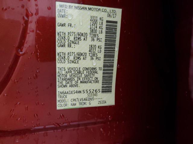 2017 NISSAN TITAN SV 1N6AA1E54HN555265