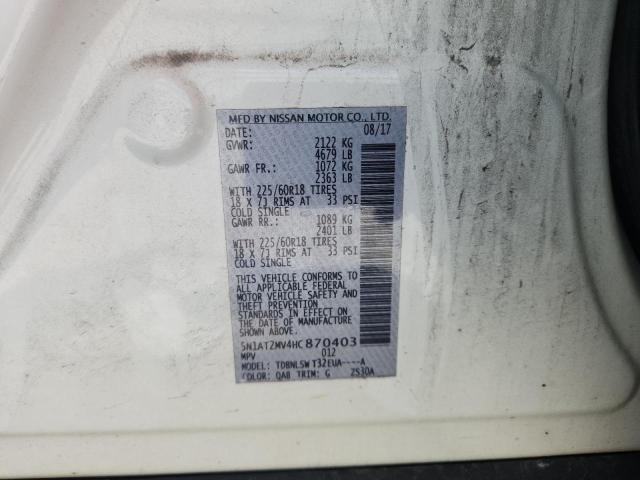 2017 NISSAN ROGUE SV 5N1AT2MV4HC870403