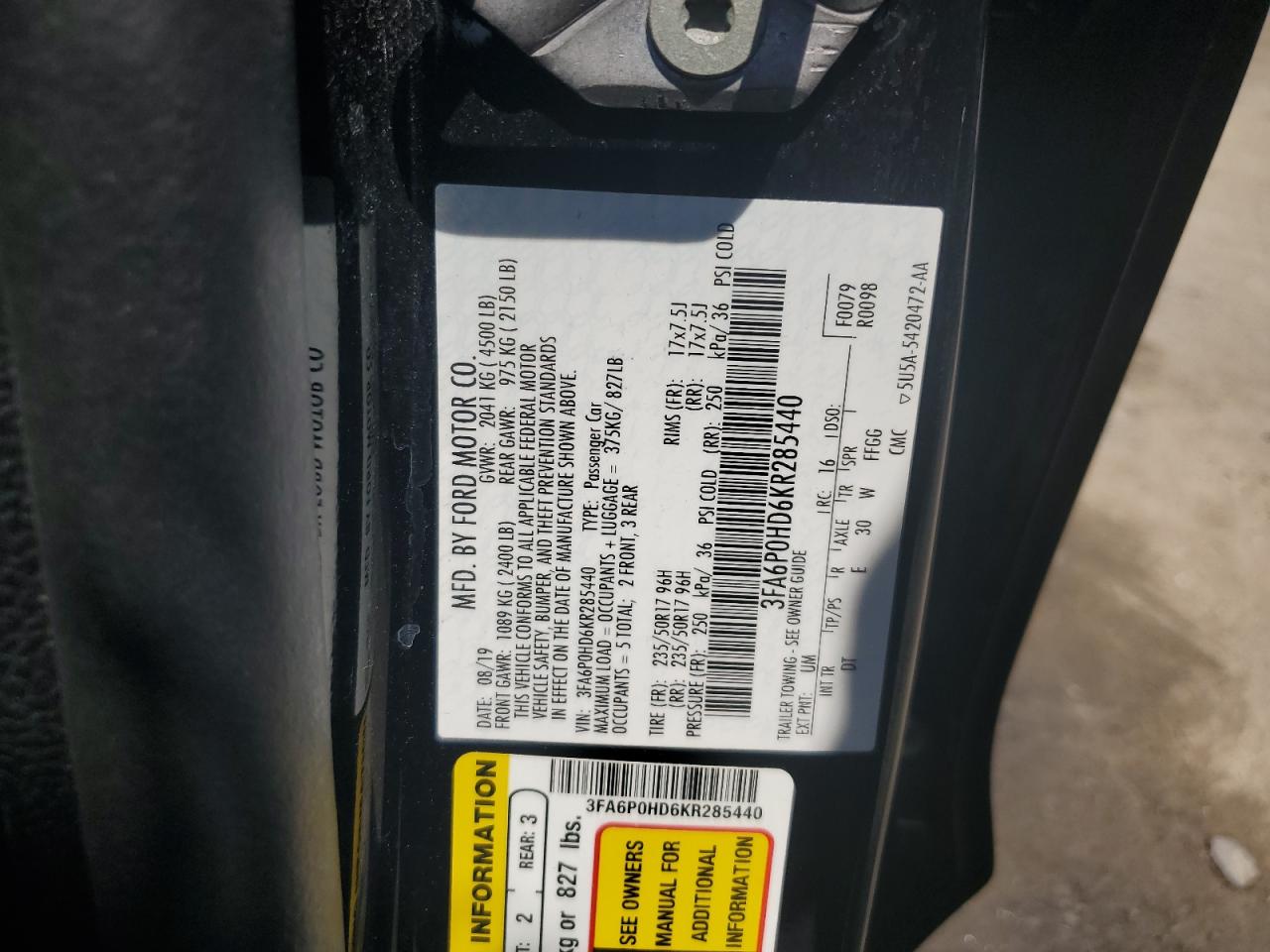 Ford Fusion se 2019