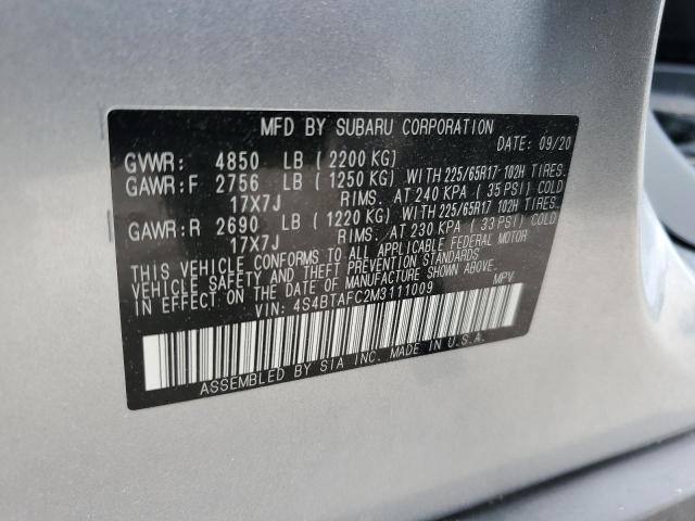 2021 SUBARU OUTBACK PR 4S4BTAFC2M3111009