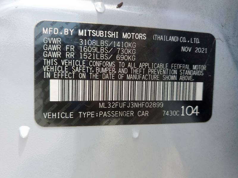 2022 MITSUBISHI MIRAGE G4 - ML32FUFJ3NHF02899