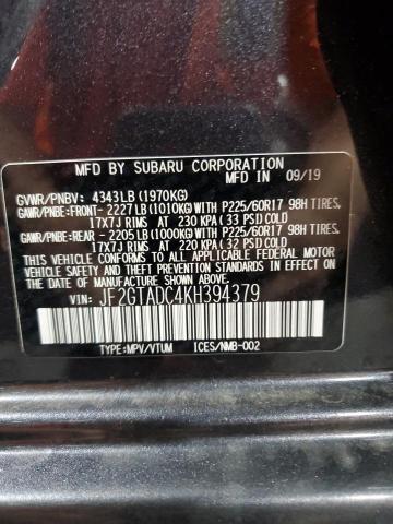 2019 SUBARU CROSSTREK - JF2GTADC4KH394379
