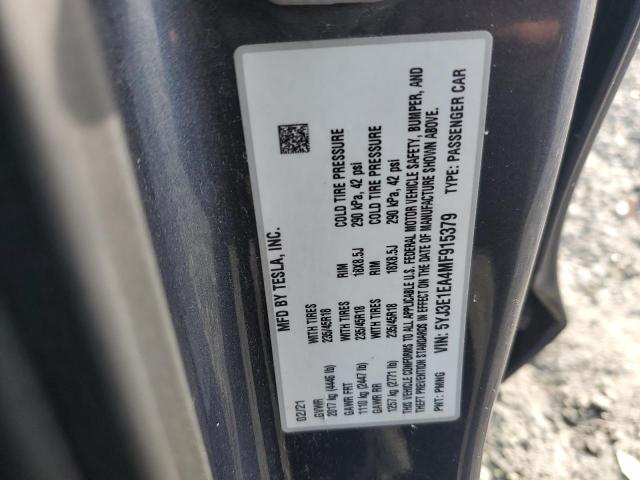 2021 TESLA MODEL 3 5YJ3E1EA4MF915379