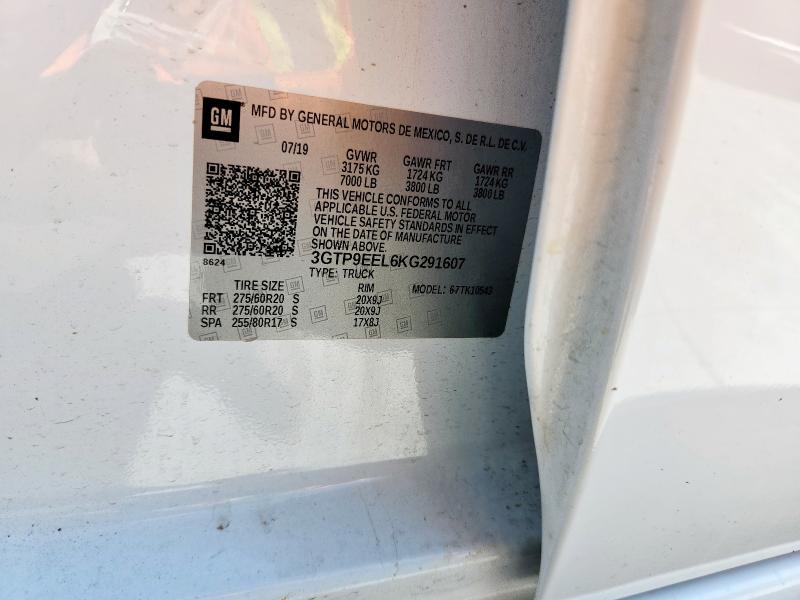 2019 GMC SIERRA K15 - 3GTP9EEL6KG291607