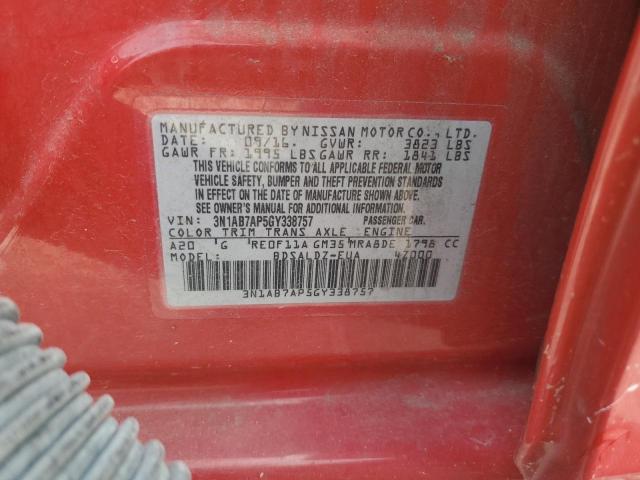 2016 NISSAN SENTRA S - 3N1AB7AP5GY338757