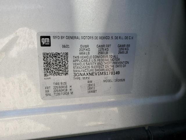 2021 CHEVROLET EQUINOX PR 3GNAXNEV1MS178149