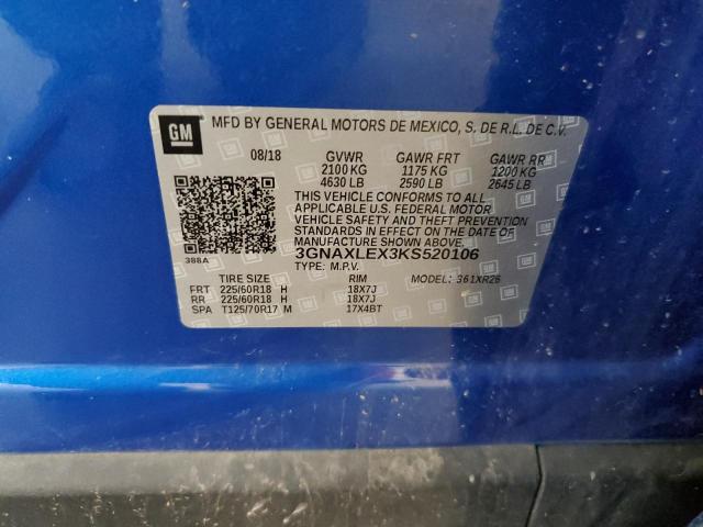 2019 CHEVROLET EQUINOX LT - 3GNAXLEX3KS520106